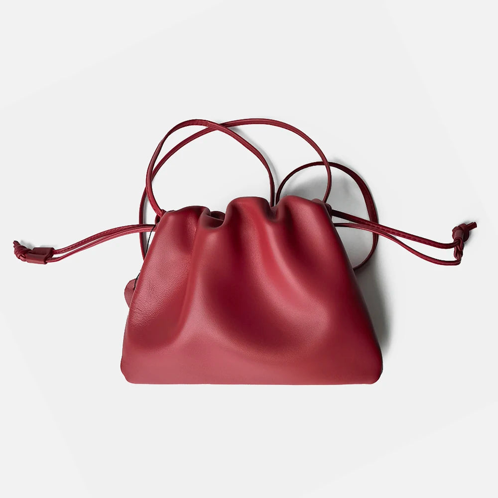 Genuine Leather Cloud Shoulder Bag
