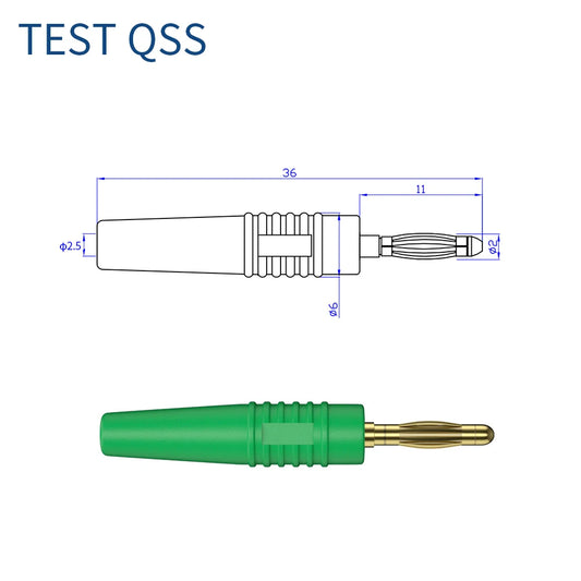 10-Pack 2mm Gold-Plated Banana Plug Connectors