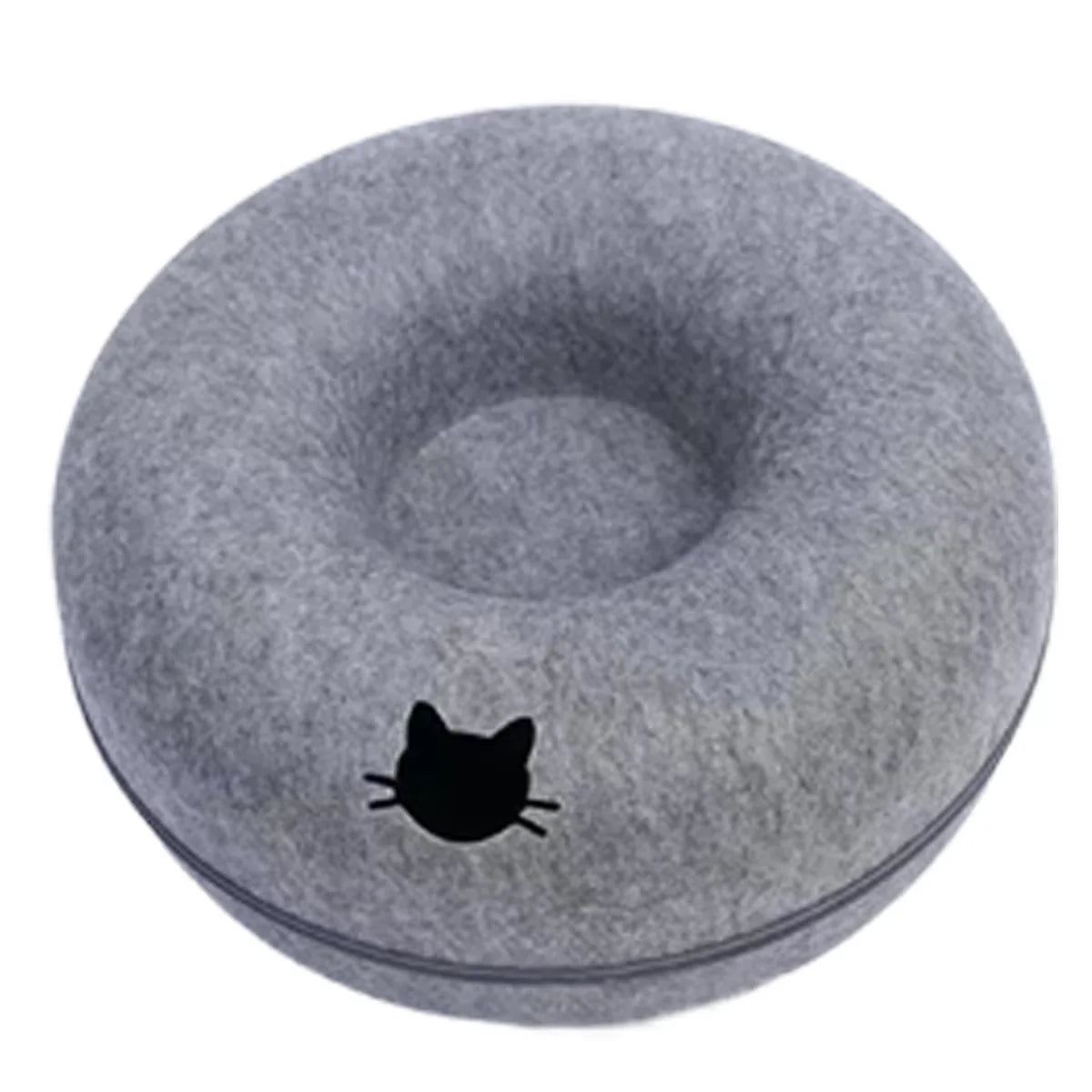 Interactive Round Cat Tunnel Bed with Scratcher