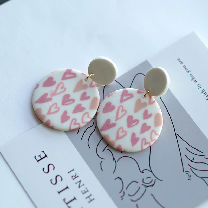 Heart Pattern Long Earrings