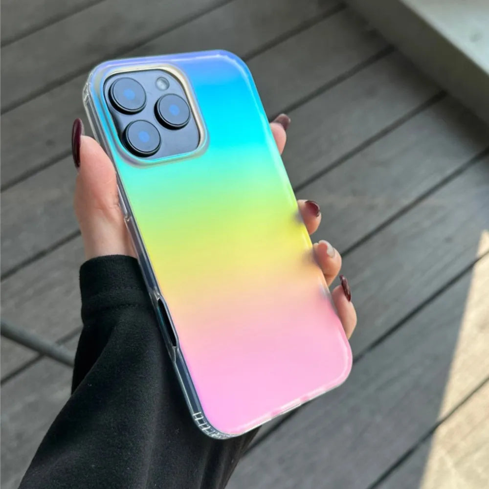 Laser Gradient Rainbow Magnetic Case For iPhone