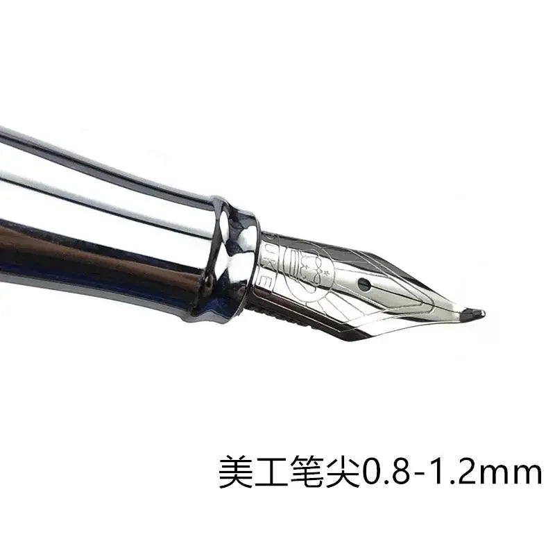 Duke 209 Luxury Black and Silver 0.8mm Curved Tip Calligraphy Pen