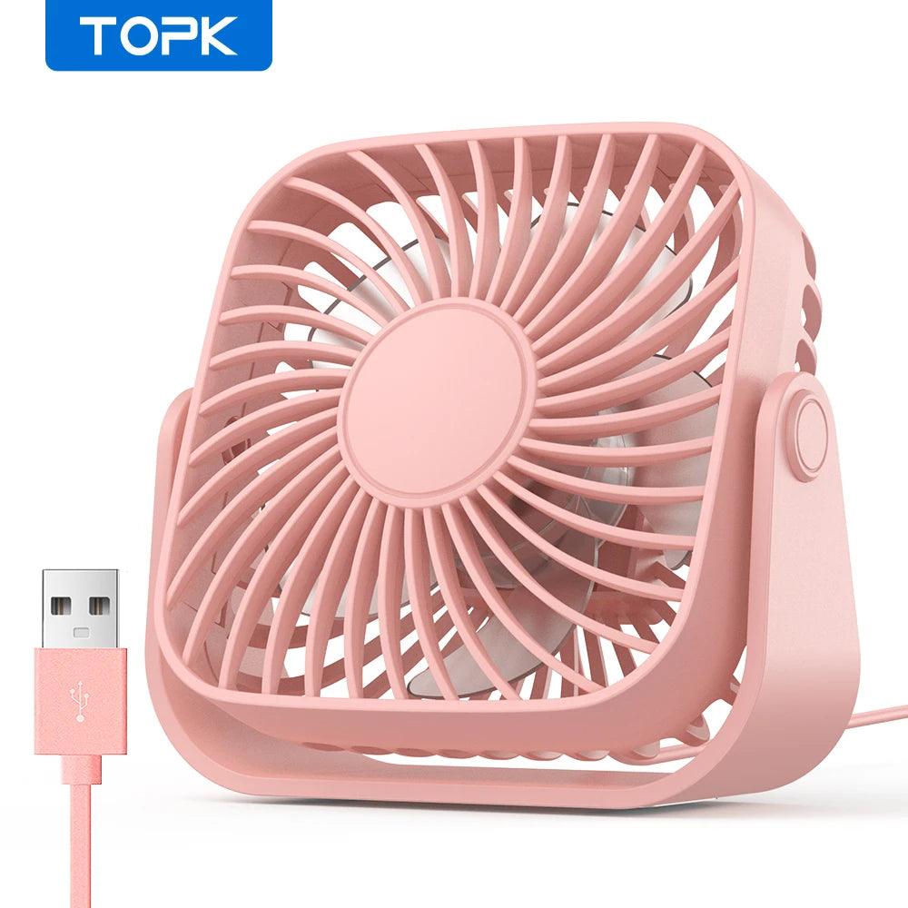 TOPK 4Inch USB Mini Portable Fan for Camping