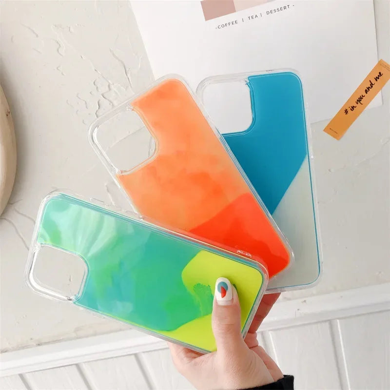 Moving Sand Luminous Phone Case For iPhone