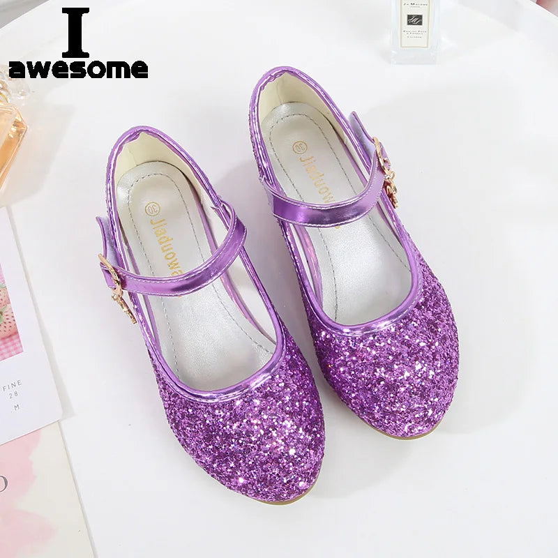 Girls Purple High Heels Shoes