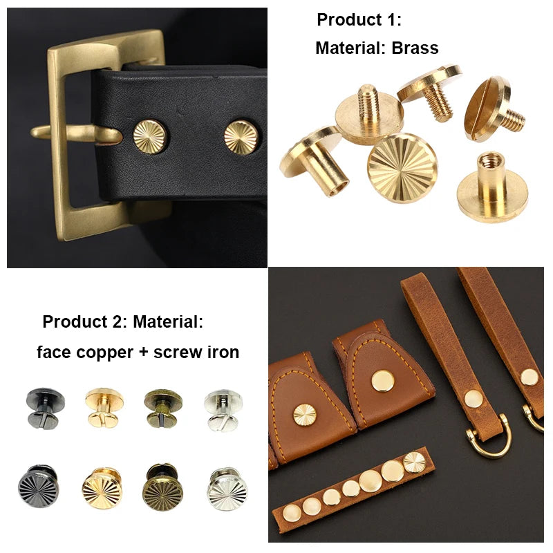 Solid Brass Chicago Screws for Leather Craft