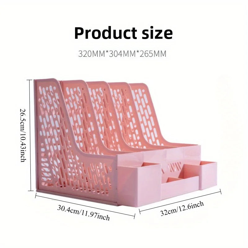 Desktop File Organizer With 4 Compartments
