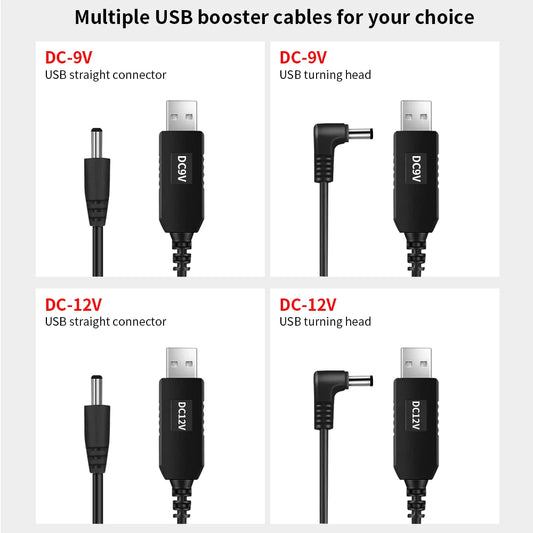 USB 5V to 9V/12V DC Power Boost Cable