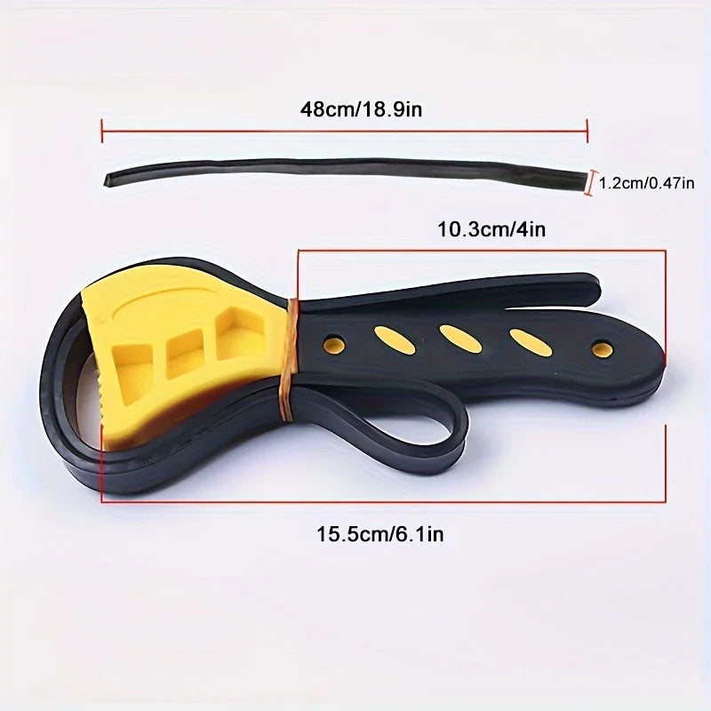 1Pc 6inch Belt Wrench Oil Filter Puller Strap Spanner
