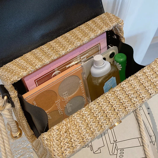 Luxury Straw Tassel Crossbody Satchel
