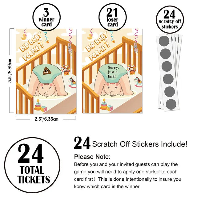Baby Shower Party Gender Revealing Game Scratch Cards