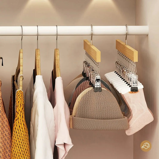 6 or 10 Clip Closet Storage Hanger