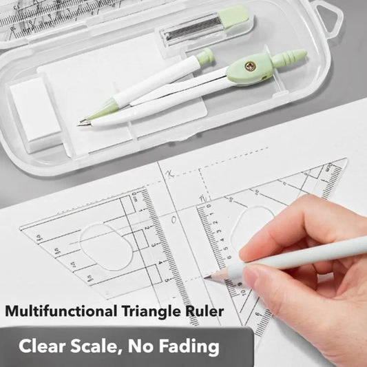 Transparent Geometry Ruler Set