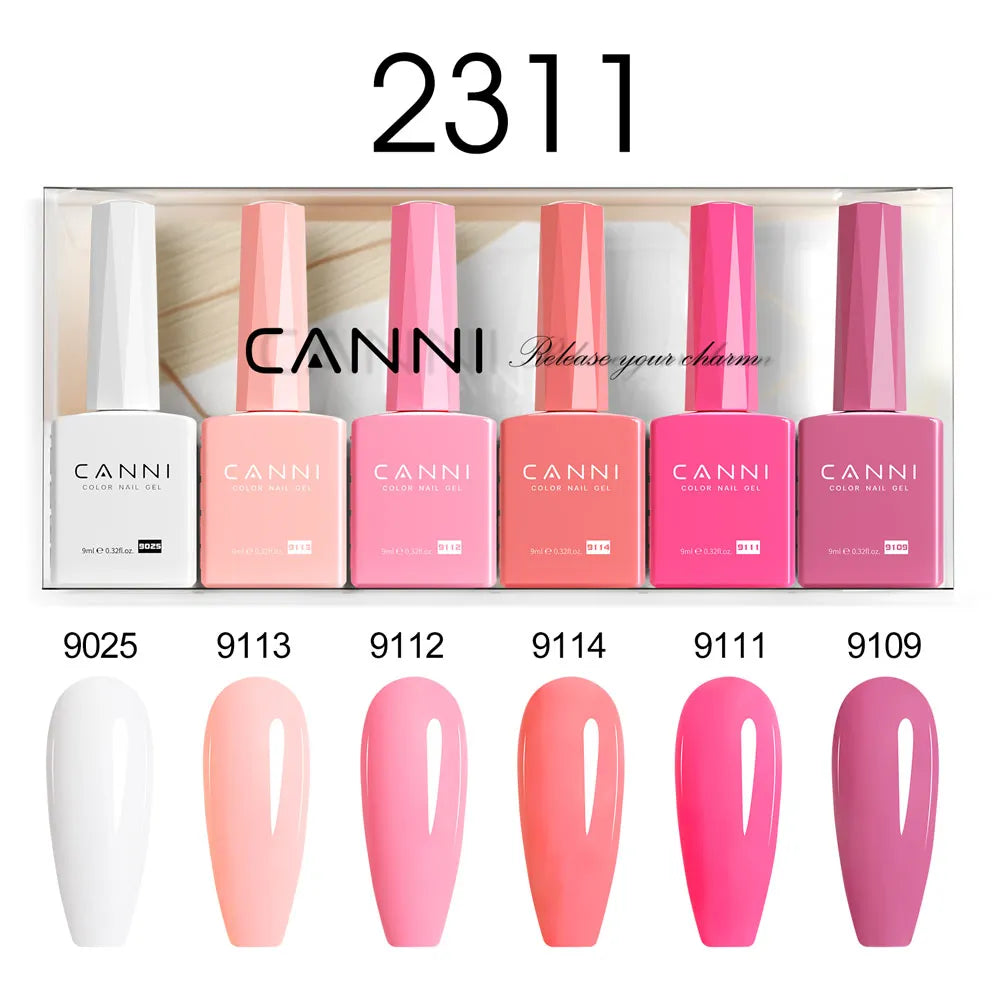 2/6pcs/kit CANNI HEMA FREE Nail Gel Polish Kit Semi Permanent