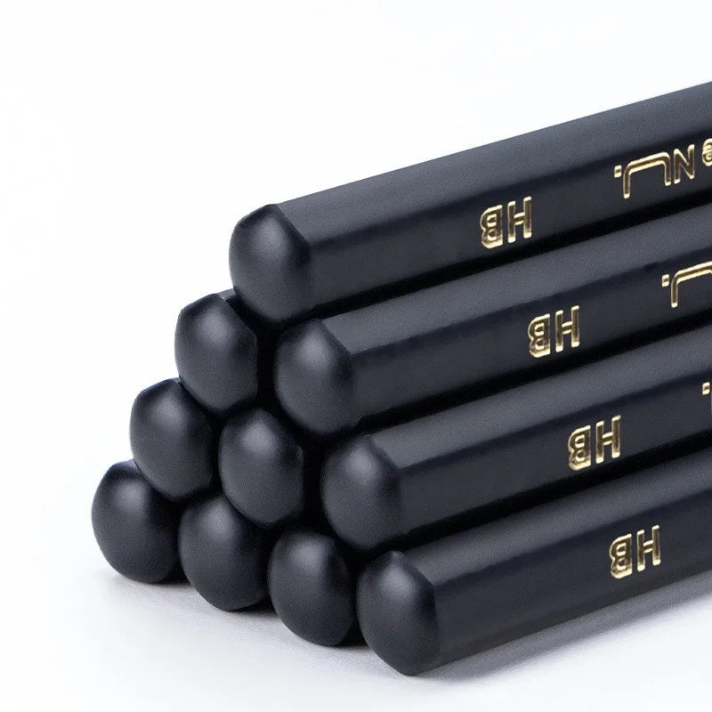 Black Wood Graphite Pencil Set