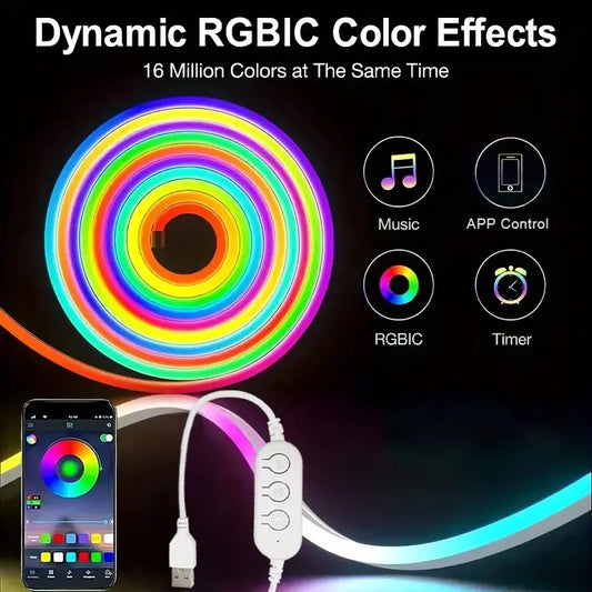 USB Neon LED Strip Light, Flexible Ambient Lighting