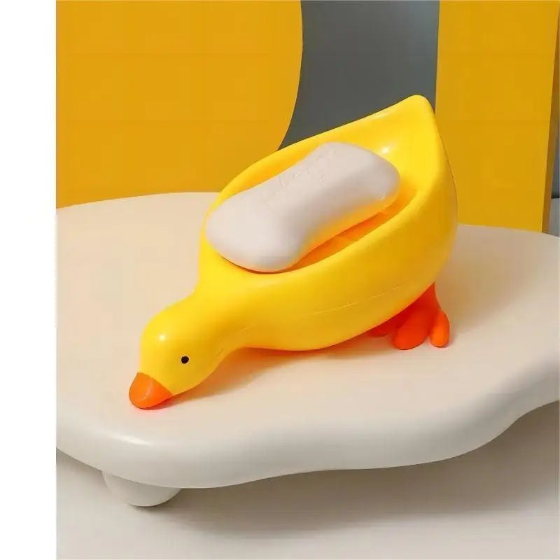 Duck-Shaped Self-Draining Soap Tray for Sink