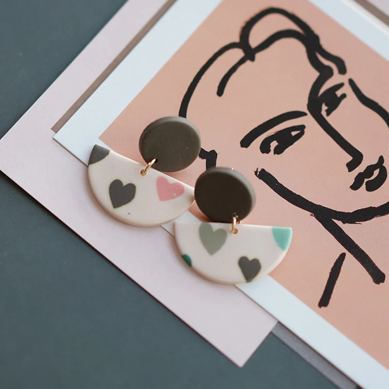 Heart Pattern Long Earrings