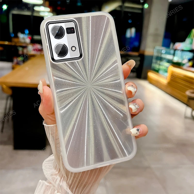 Glitter Gradient Silicone Case For Oppo Reno 7 4G 8 Z 5G Pro T Lite