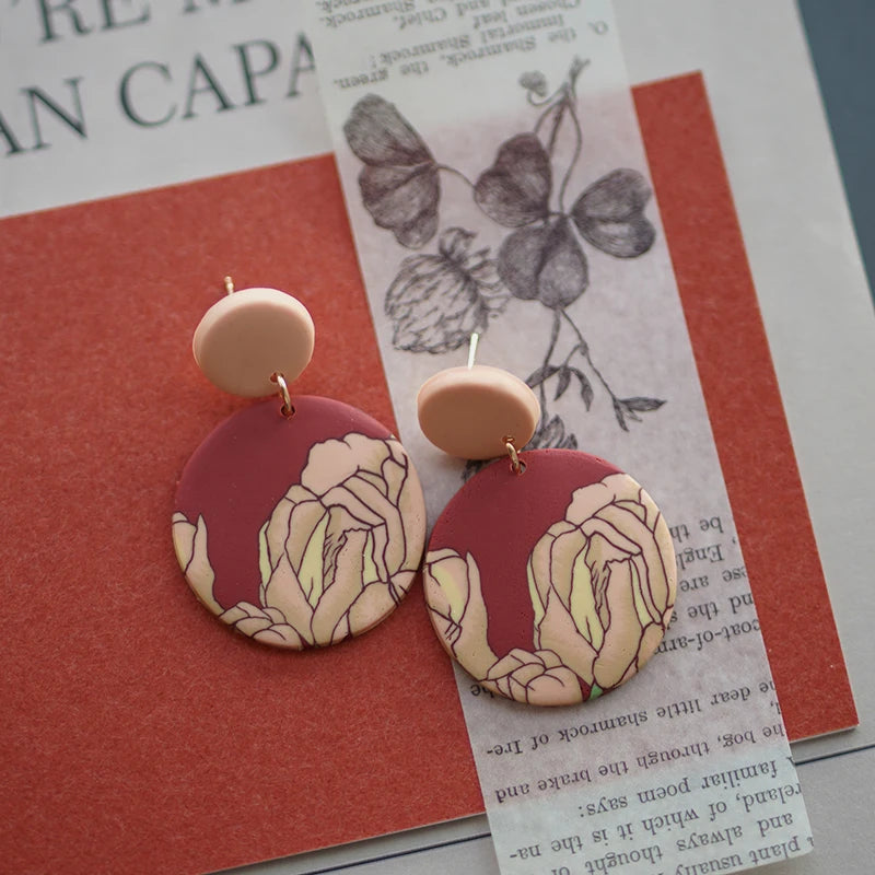 Art Floral Pattern Earrings