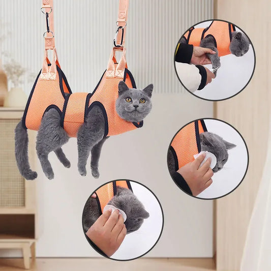 Adjustable Pet Grooming Sling for Cats & Small Dogs