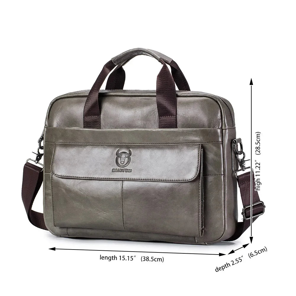 Bullcaptain Genuine Leather Men's Briefcase