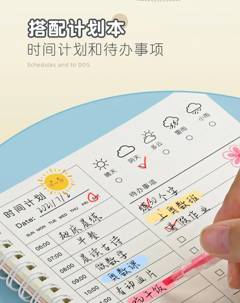 1 Pc Kids Chore Chart with 20 Pcs Blank Card,Plastic Checklist Board