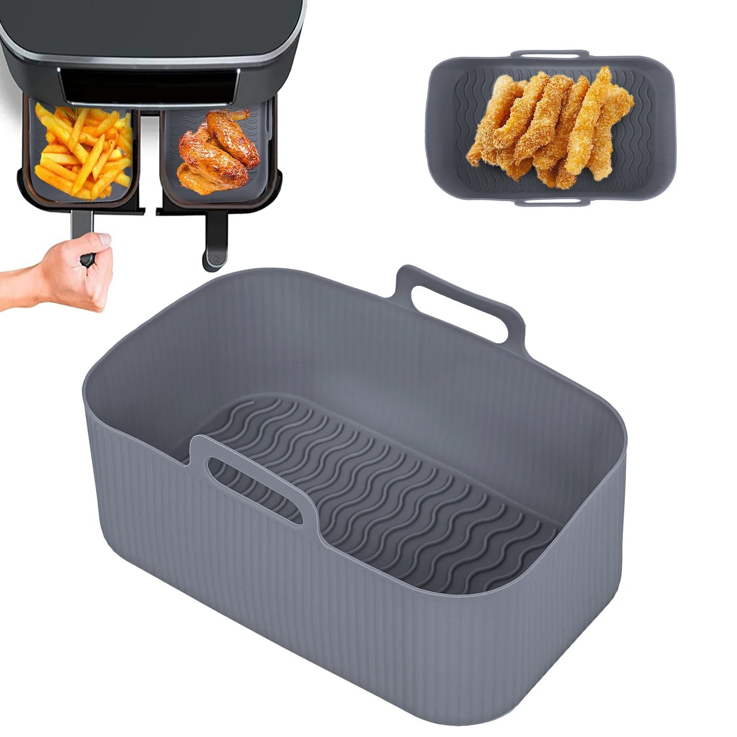 2Pcs Air Fryer Silicone Tray