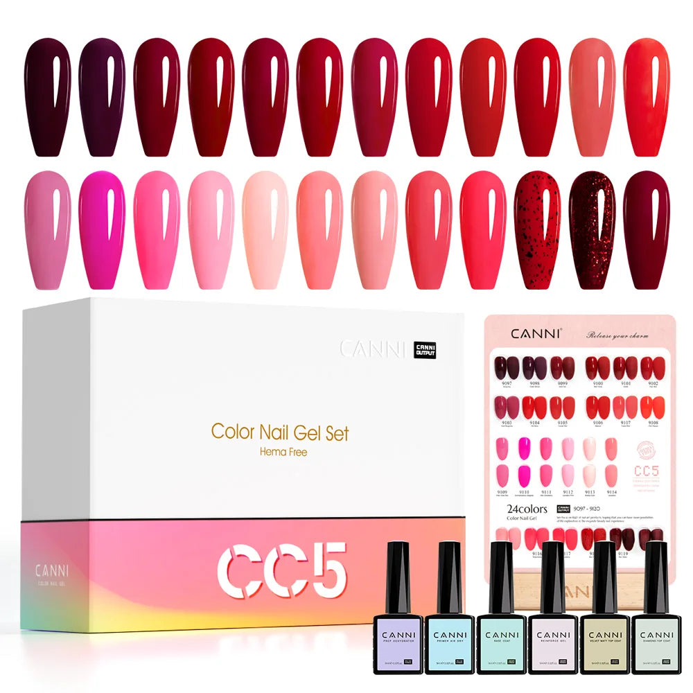 2/6pcs/kit CANNI HEMA FREE Nail Gel Polish Kit Semi Permanent