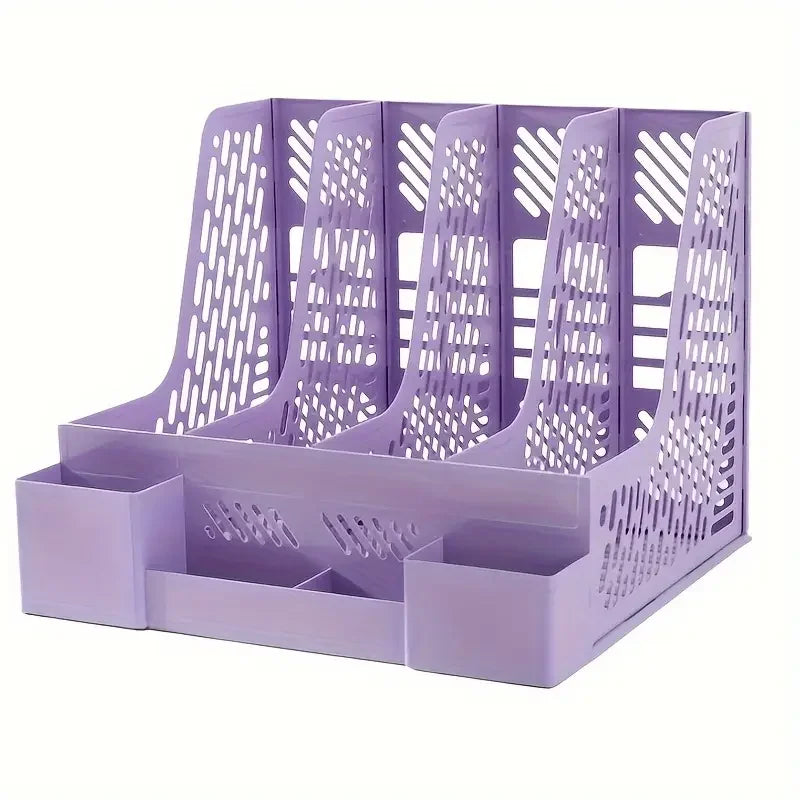 Desktop File Organizer With 4 Compartments