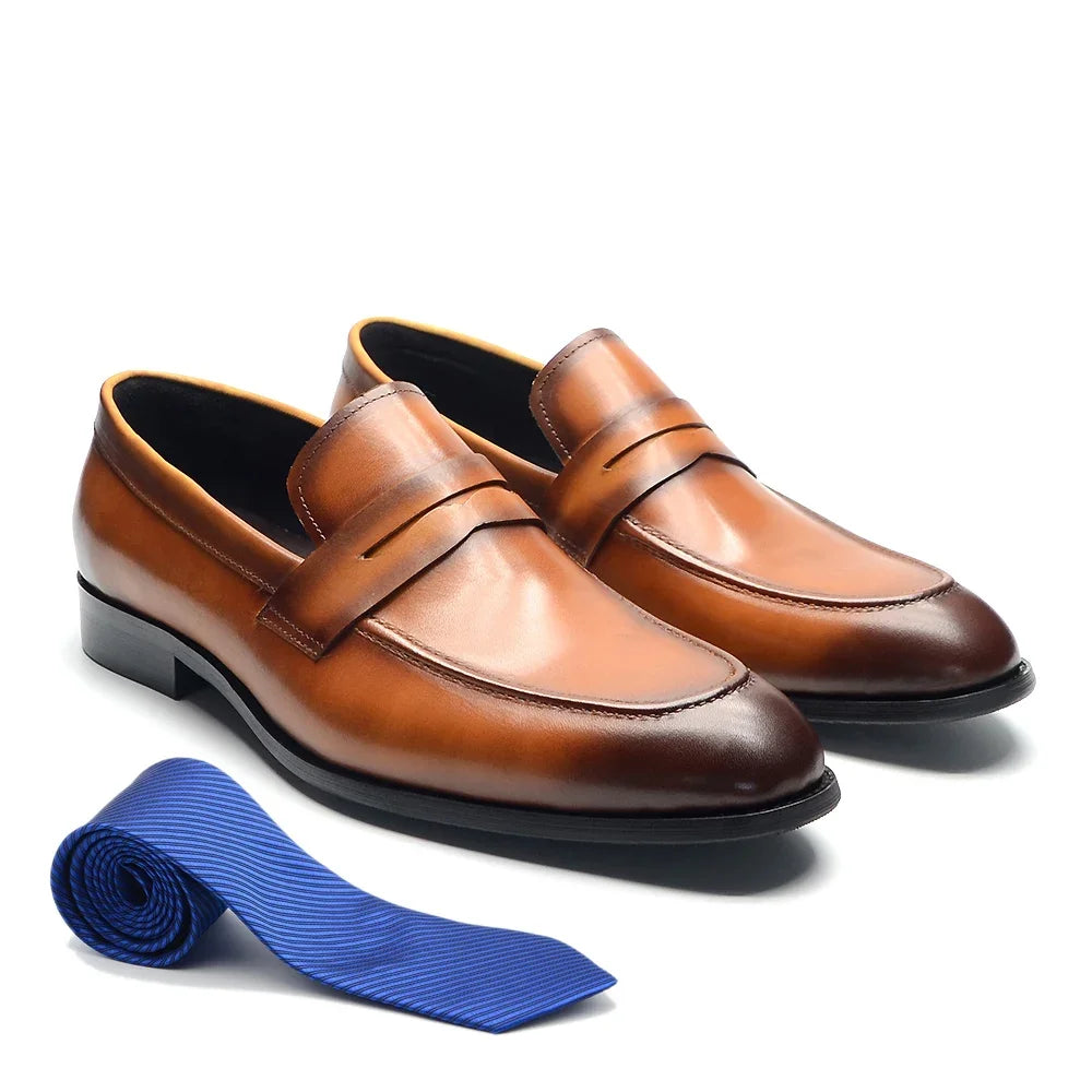 Luxury Genuine Leather Italian Penny Loafers