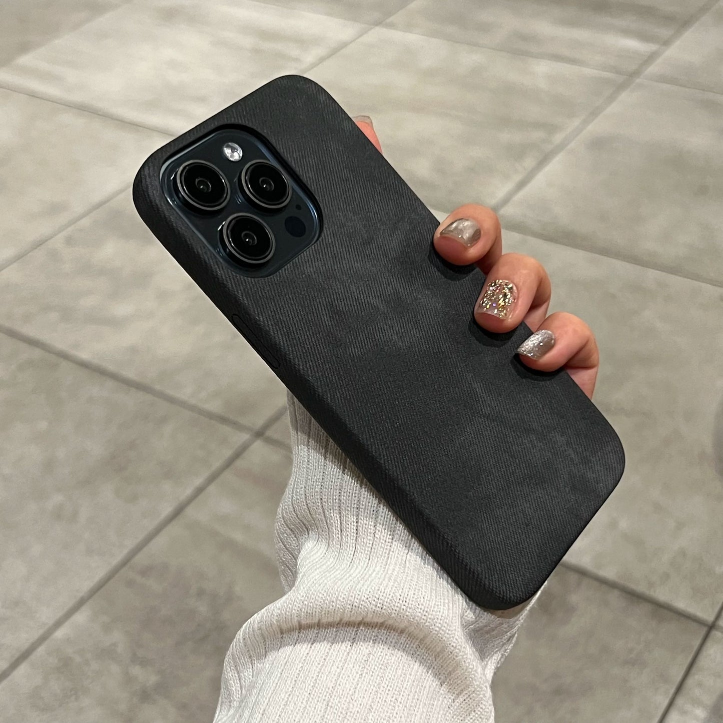 Luxury Matte Leather Fabric Case for iPhone