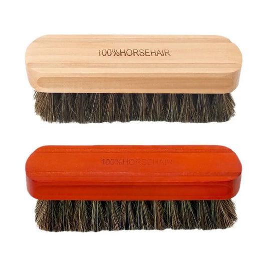 Genuine Leather Horsehair Cleaning Brush