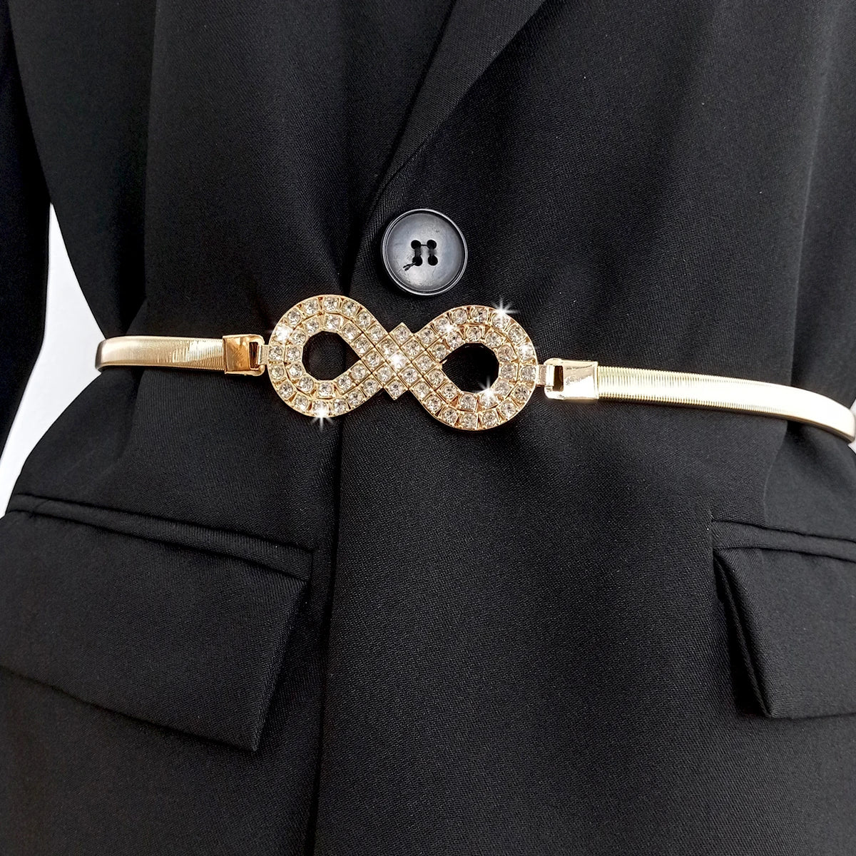 Fashion Rhinestone Gold Chain Belt