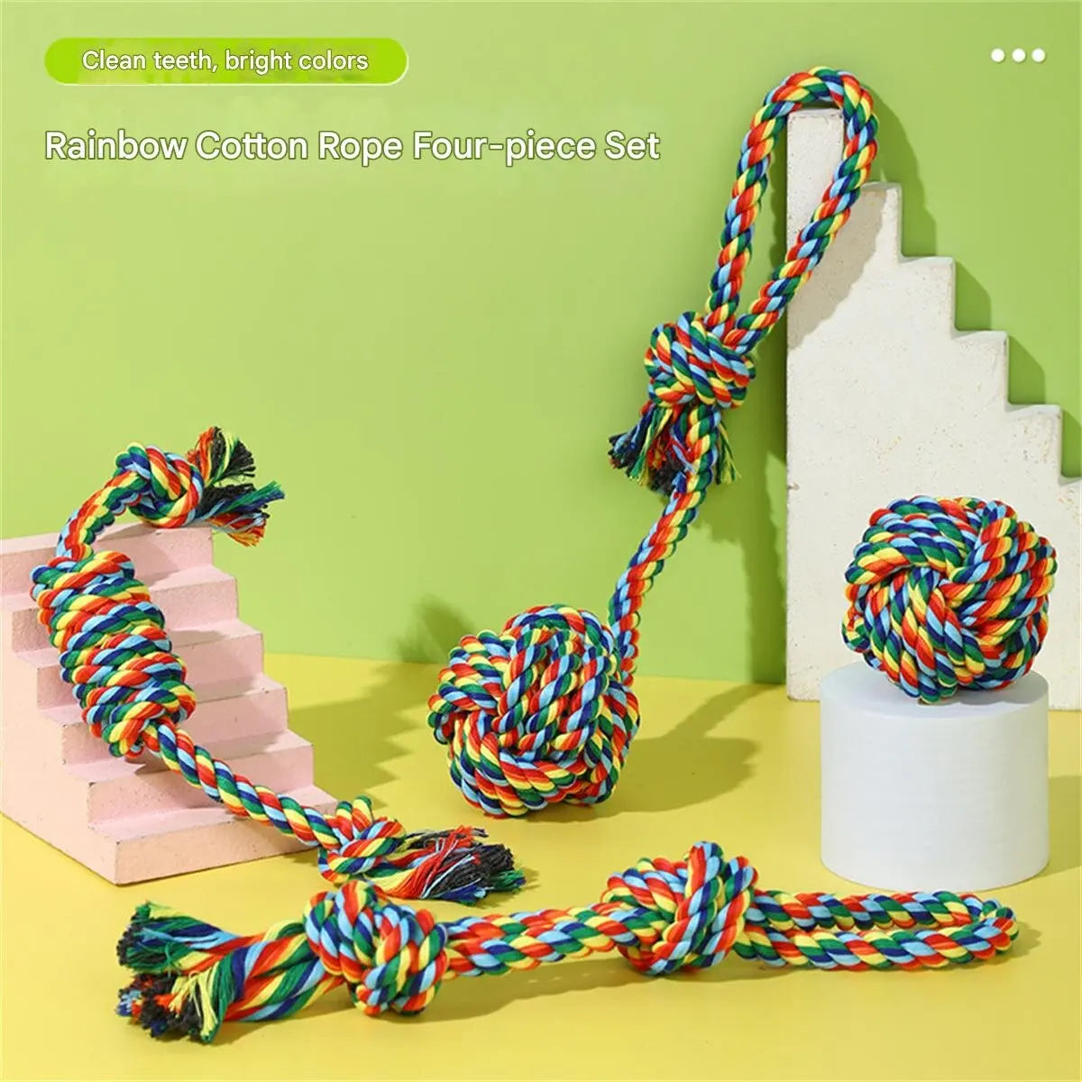 Pet Cotton Rope Chew Toy Set for Dogs