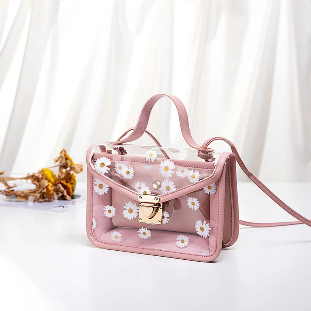 Women’s Transparent Floral Crossbody Shoulder Bag