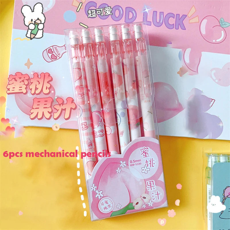 4/6pcs 0.5mm Mechanical Pencils With Erasers
