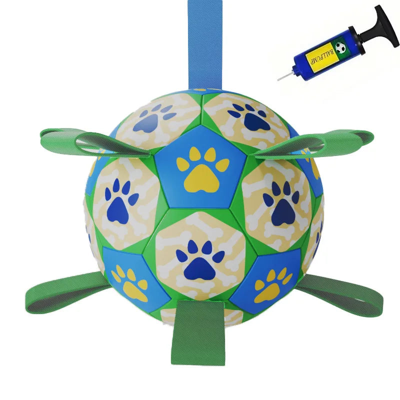 Bite Resistant Dog Soccer Ball Tug Toy