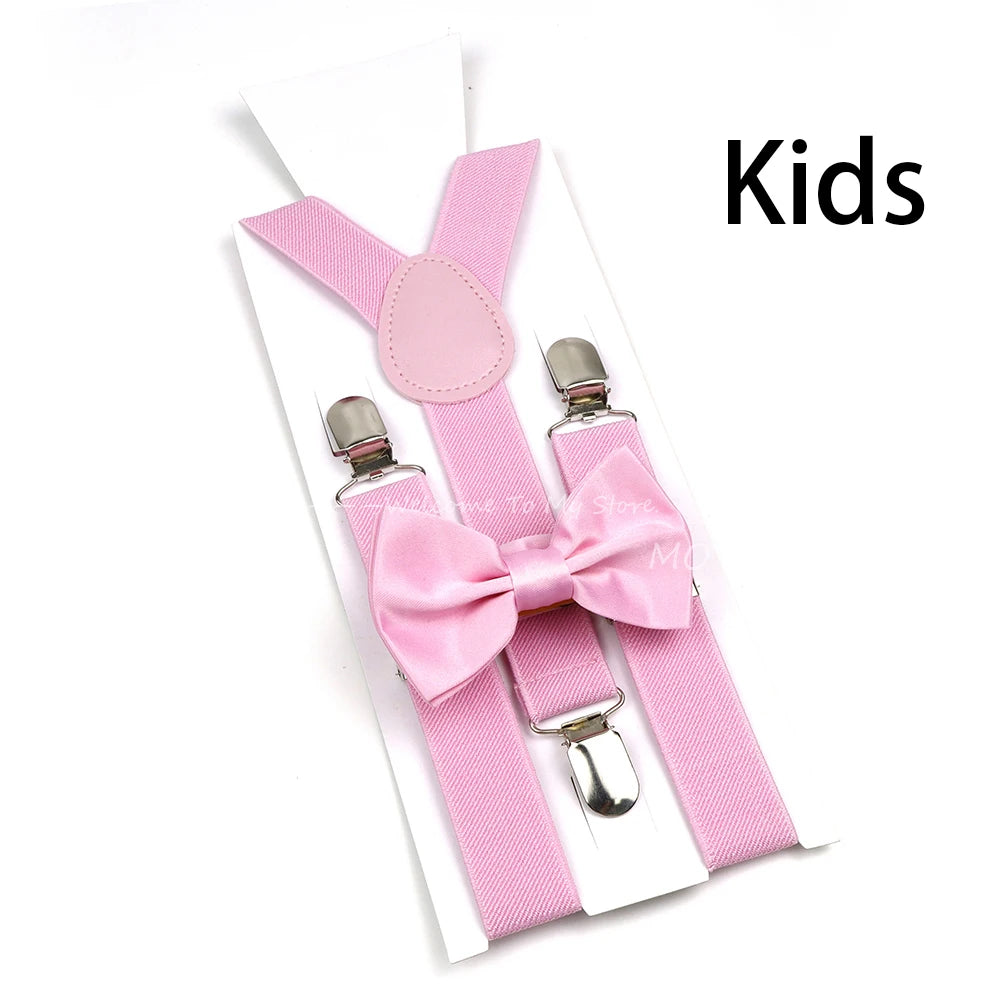 Solid Color Elastic Leather Suspenders