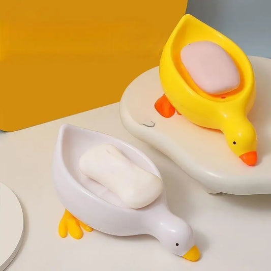 Duck-Shaped Self-Draining Soap Tray for Sink