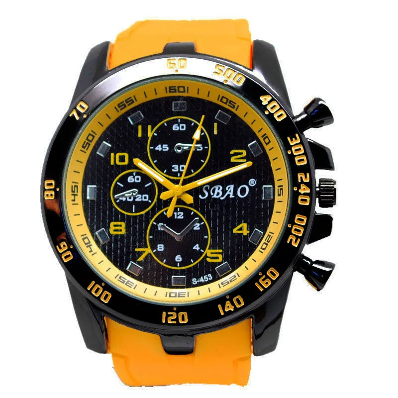 Men's Military Sport Quartz Watch Silicone Strap