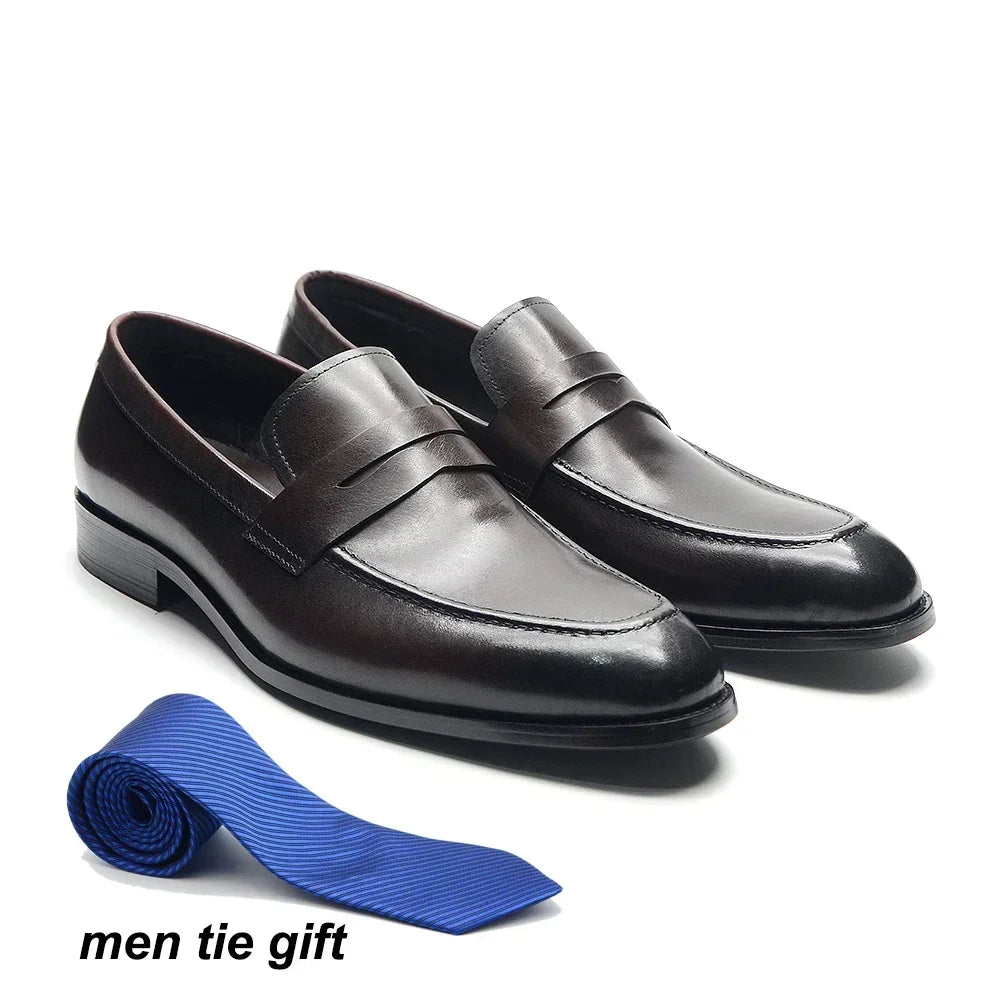 Luxury Genuine Leather Italian Penny Loafers