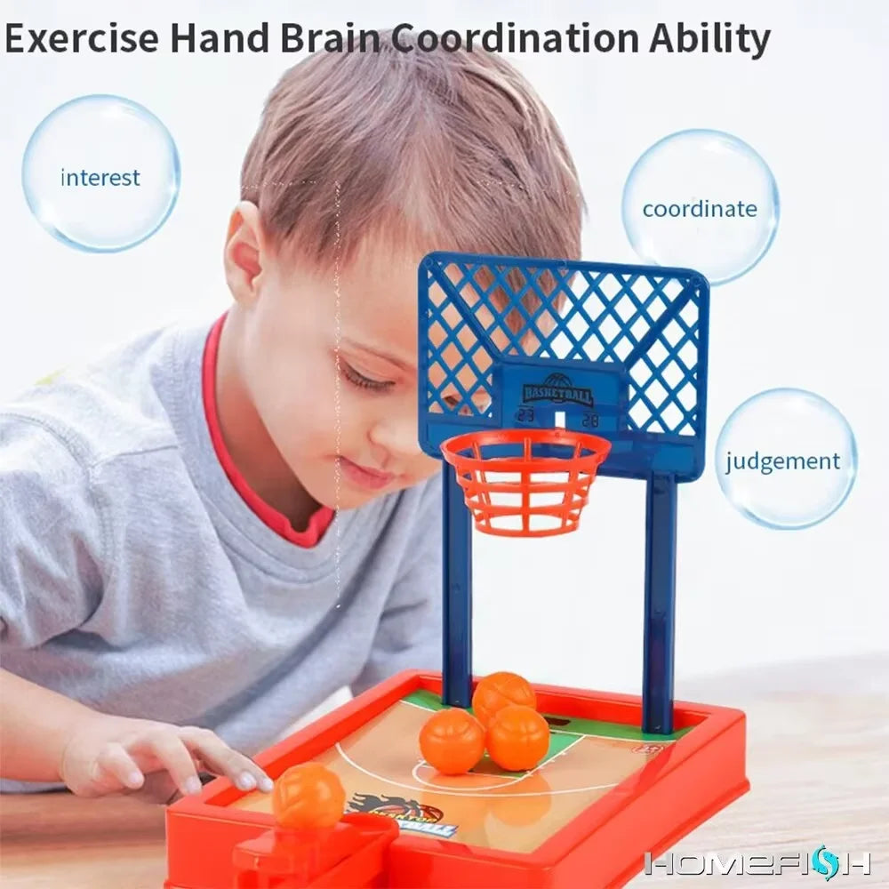 Mini Basketball Machine Desktop Portable Travel Game Set
