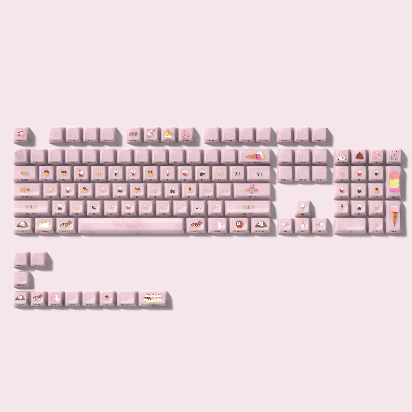 Creamy White Transparent RGB Keycap Set