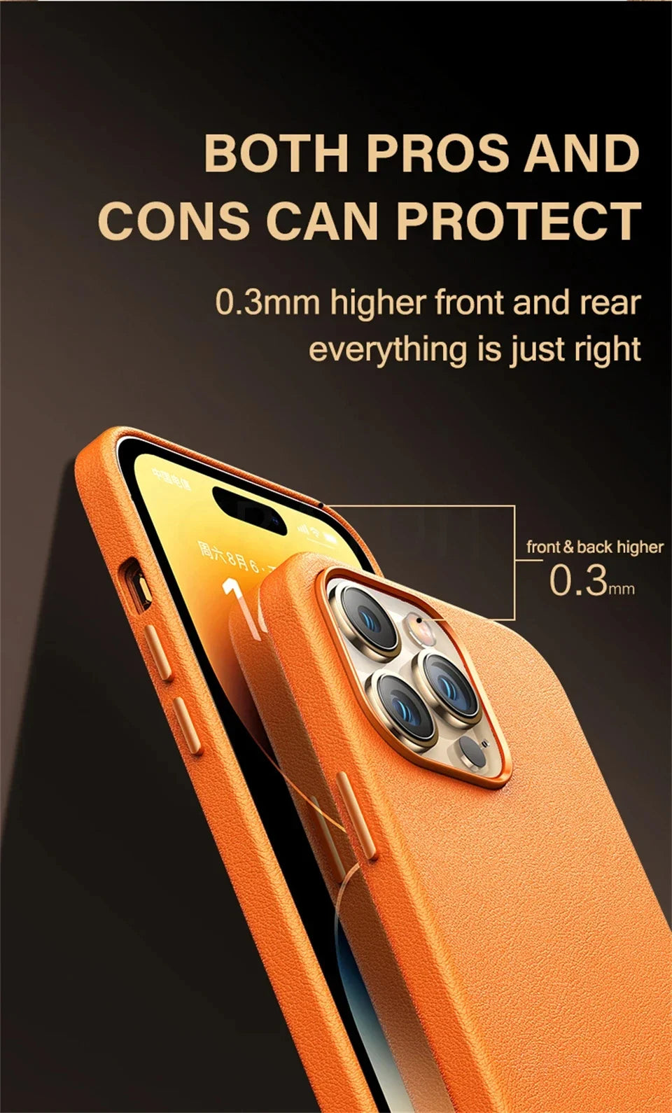 Luxury Leather Magnetic Wireless Charging Case For iPhone