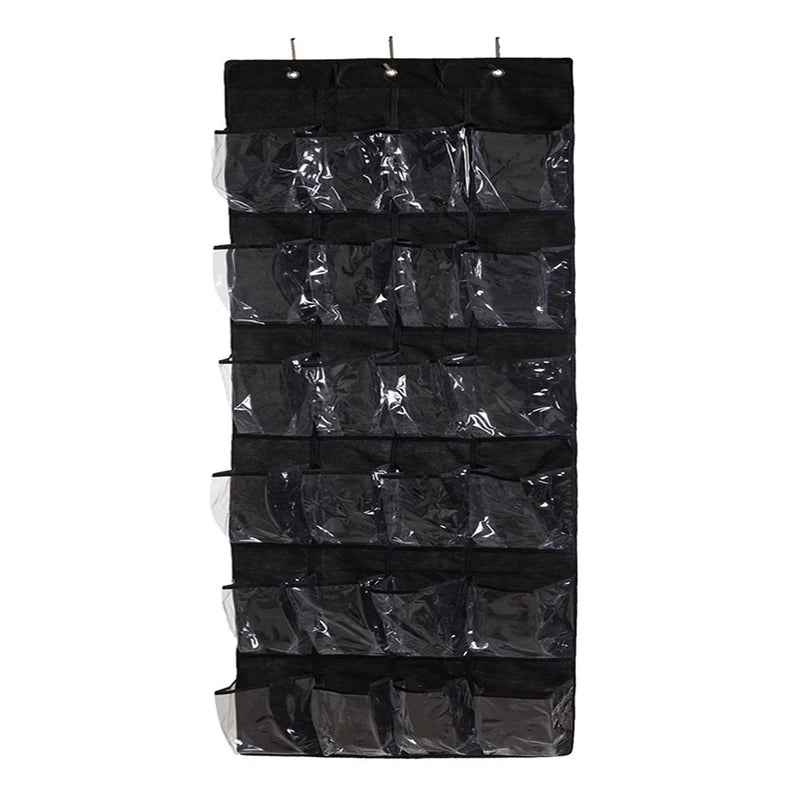 Wall-Mounted Shoe Organizer with 24 Pockets