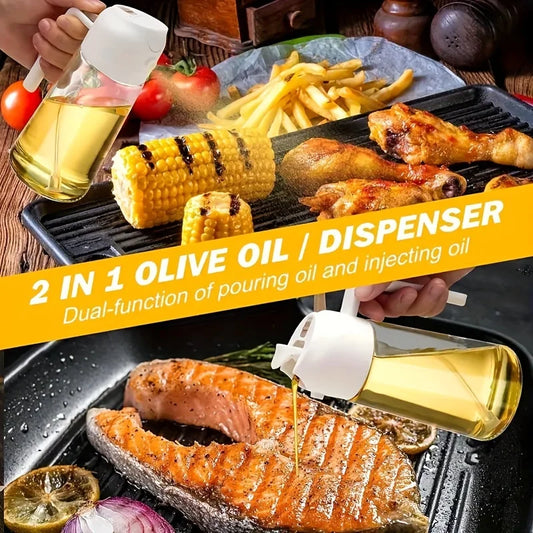 2-in-1 Glass Oil Sprayer & Dispenser