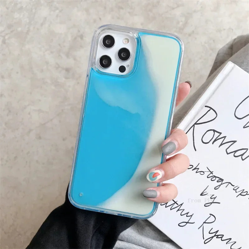 Moving Sand Luminous Phone Case For iPhone