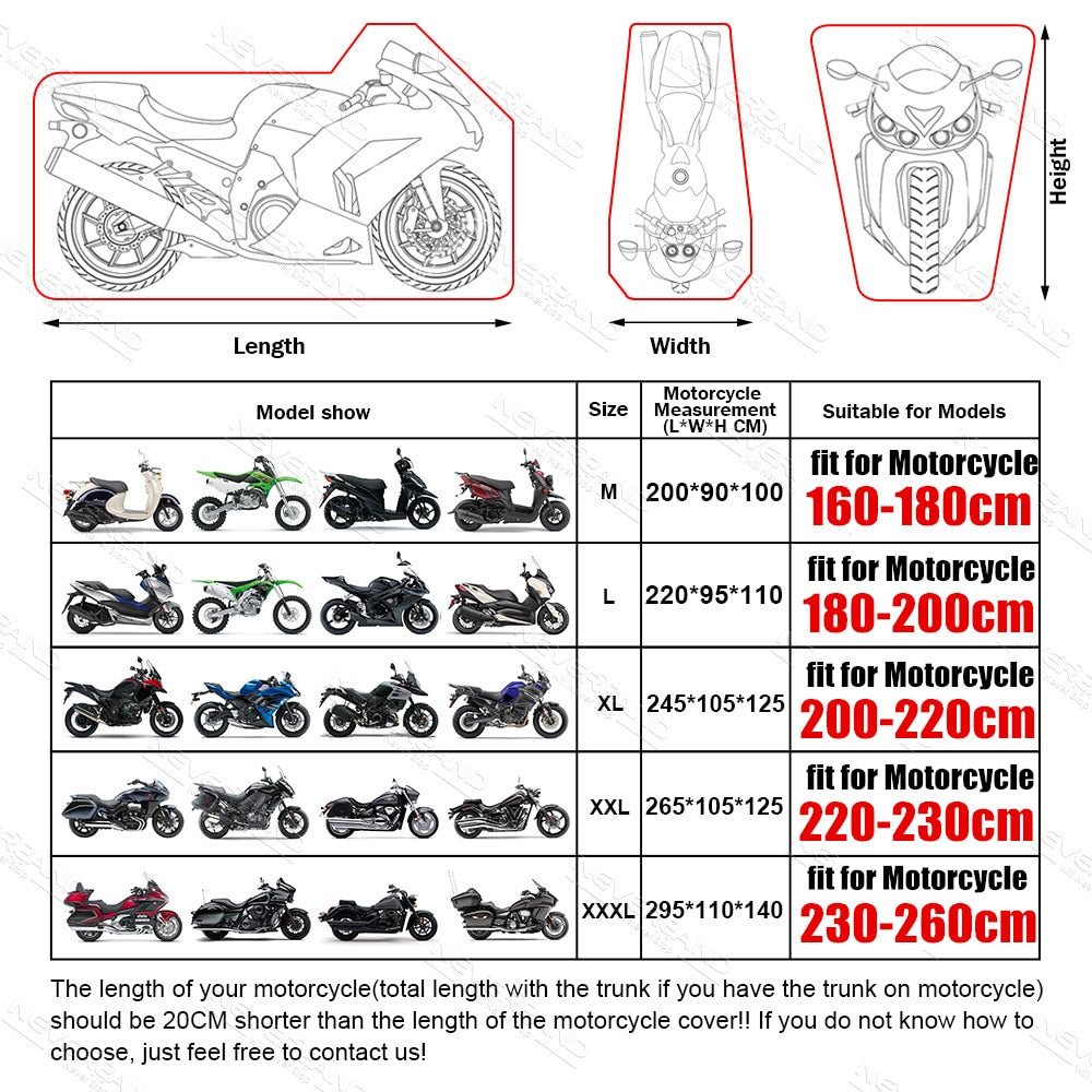 Black Blue Design Waterproof Motorcycle Covers
