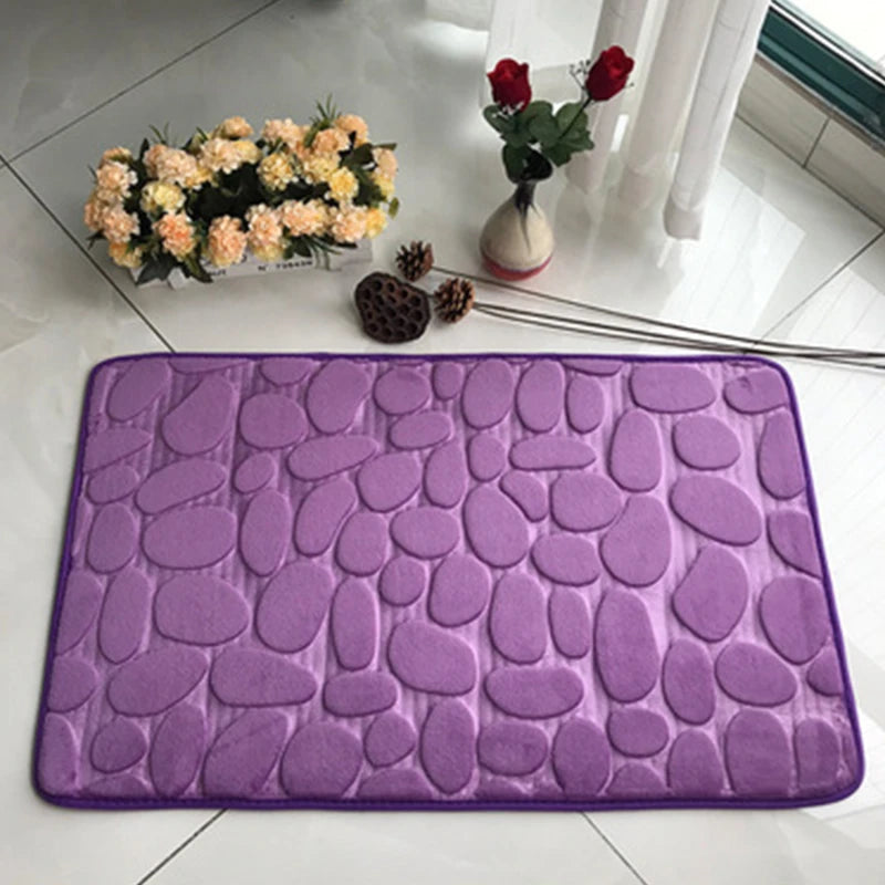Cobblestone Embossed Bathroom Bath Mat